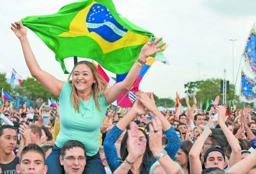 Zum Weltjugendtag werden in Brasilien eineinhalb Millionen Teilnehmer aus aller Welt erwartet. Demonstrationen könnten das Fest stören. Foto: AP