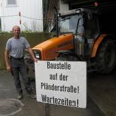 Belagsarbeiten auf der Lochauer Pfänderstraße