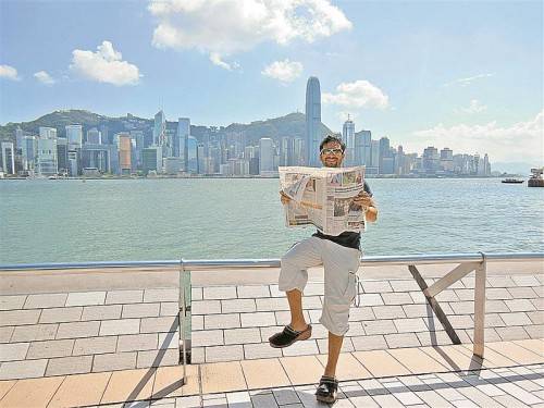 VN und Hölzler hat Alexander Moosmann aus Dornbirn auch in Hongkong immer griffbereit. Die Belohnung: ein Gutschein für ein XL-Fotobuch.