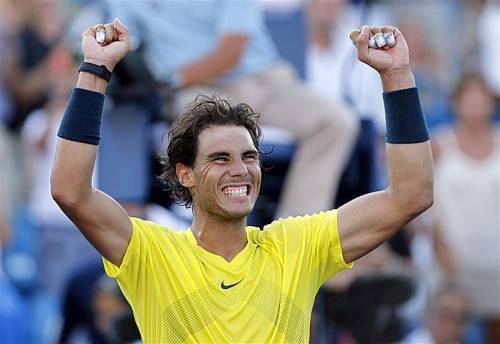 Jubel bei Rafael Nadal: Der Spanier hat beim Masters-Turnier in Cincinnati/Ohio seinen 59. Titel auf der ATP-Tour eingefahren. epa