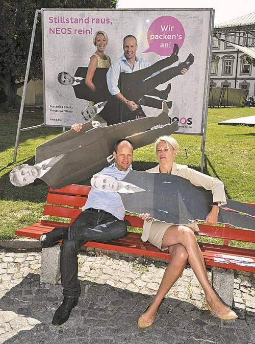 Matthias Strolz mit Mitstreiterin Angelika Mlinar. Foto: APA