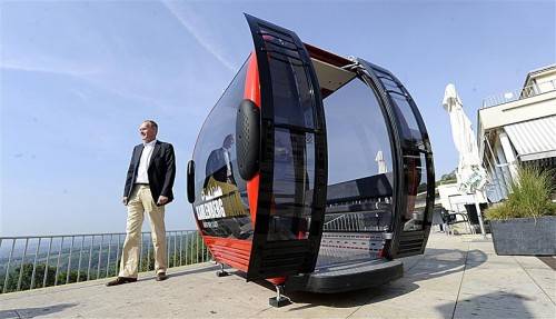 Michael Bitterl von Doppelmayr anlässlich der Konzeptpräsentation für die geplante Seilbahn auf den Wiener Kahlenberg. Foto: AP