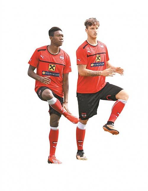 Noch nicht ganz synchron, doch heute wollen David Alaba (l.) und Marko Arnautovic wieder zusammen „geigen“. Foto: gepa