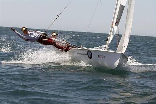 David Bargehr und Vorschoter Lukas Mähr belegten im Vorjahr bei der Kieler Woche Rang acht im 470er. Foto: Marsano