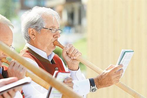 Alphornbläser Hans-Dieter 
Grabher. Foto: VN/Hofmeister