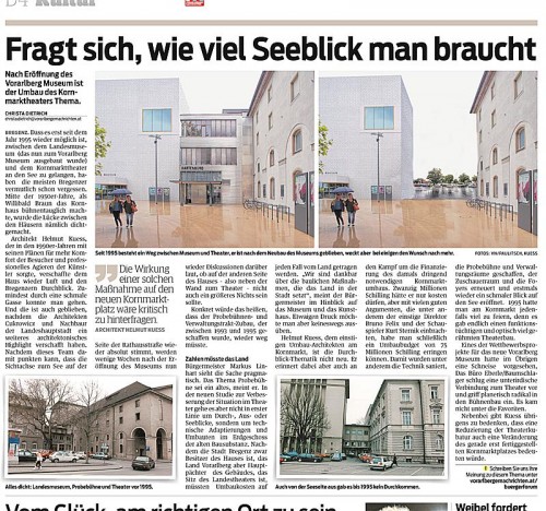 VN-Bericht vom 20. August: Der Umbau des Kornmarkttheaters ist auch im Hinblick der Seesicht ein Thema.