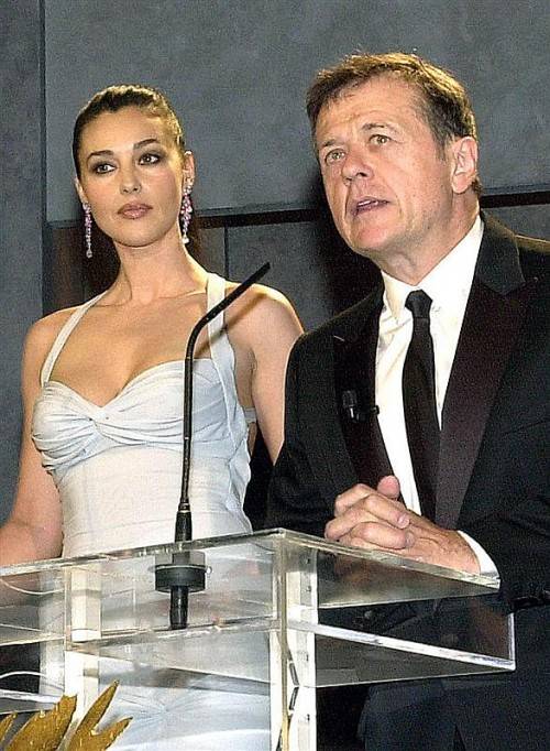 Patrice Chereau mit Schauspielerin Monica Bellucci. Foto: AP