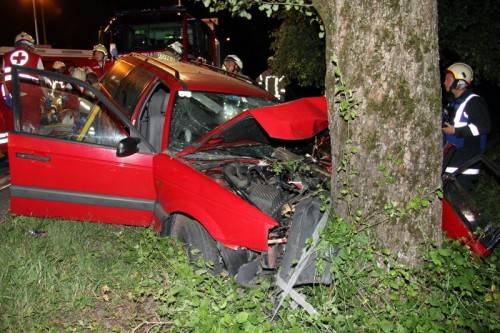 Der 28-jährige Fahrer kam mit dem Auto von der Straße ab und prallte gegen einen Baum. Foto: archiv/sturn