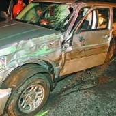 Auto in Krumbach von Schneeräumer erfasst