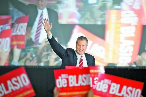 Der linke Politiker Bill de Blasio löst den Republikaner Michael Bloomberg als Bürgermeister von New York ab. Foto: REUTERS