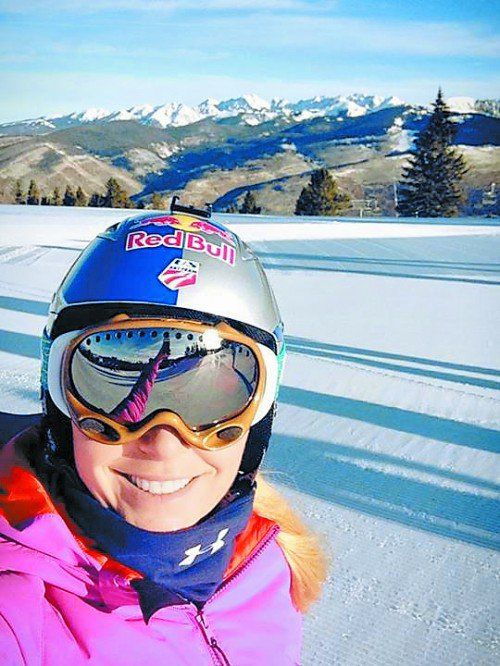 Erste Ausfahrt nach dem Sturz, Lindsey Vonn strahlt. Foto: privat