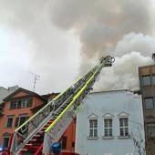 Großbrand mitten in Bregenz 120 Feuerwehrleute im Einsatz /B1