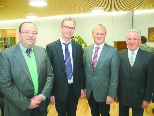 Geschäftsführer Thomas Vranjes, Clemens Schmölz, Landesrat Harald Sonderegger und Russ-Preis-Träger Günter Lampert. FOTOS: SM