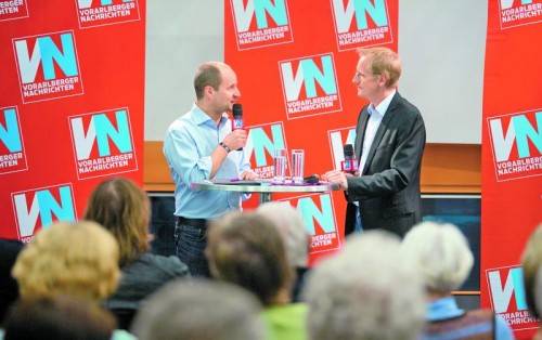 War auf überaus großes Publikumsinteresse gestoßen: die Einladung der VN zu einem Gespräch mit NEOS-Gründer Matthias Strolz (l.).