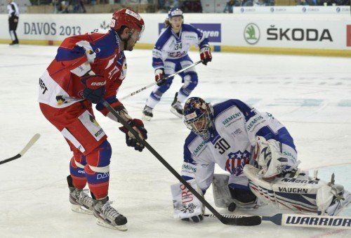 CSKA Moskau Stürmer Alexander Radulov (l.) tat sich mit seinem Team gegen Rochester schwerer als erwartet. Foto: AP