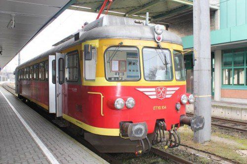 Der historische „ET 10.104“ am Sonntag im Bahnhof von Bregenz. VN