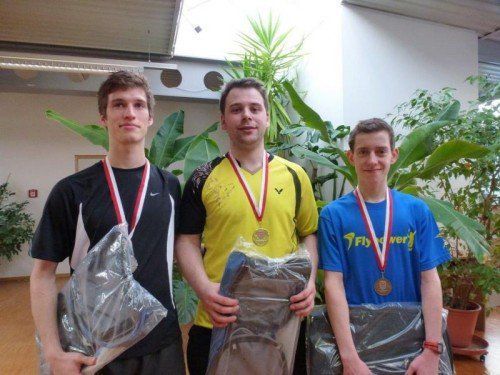 Die Top 3 im Herren-Einzel (v. l.): Fabian Steurer, René Nichterwitz und Michael Giesinger.