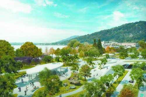 Die Genossenschaft "mehramsee" hat einen Profi die Vision eines bahnfreien Bregenzer Bodenseeufers entwerfen lassen. Foto: mehramsee