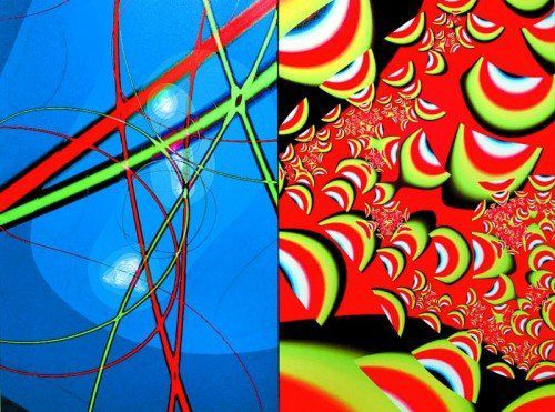 „Fractalmalerei“ des Hausherrn Werner Marxx Bosch.  Fotos: AG