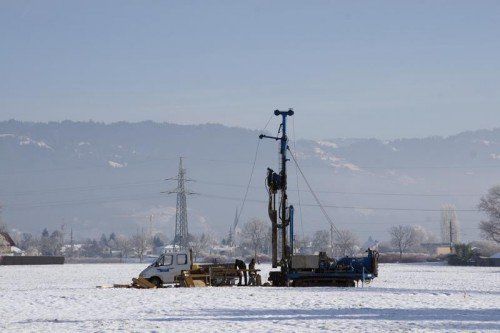 Probebohrungen für Trinkwasserpumpwerk in Hard.