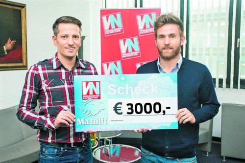 Scheckübergabe - Ma hilft - Loacker Recycling 3000 Euro