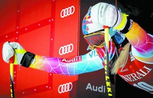 Schonung für die Olympischen Spiele, in St. Moritz wird Lindsey Vonn nicht im Starthaus stehen. Foto: gepa