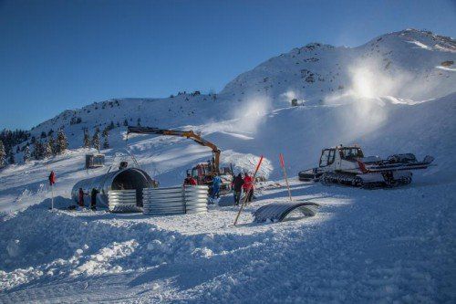 Tagelang wurde am Hochjoch mit Hochdruck gearbeitet. Fotos: : Silvretta Montafon / Philipp Schilcher/2