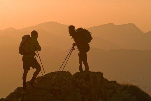 Auf dem Nebelhorngipfel im Abendlicht