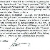 „TTIP kann sich aufs Land auswirken“