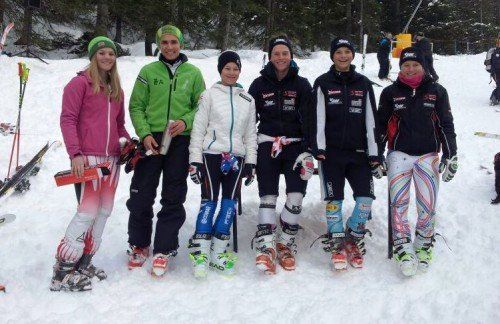 Die Sieger vom Golm: Verena Schnell, Michael Vonbank, Lukas Feurstein, Thomas Dorner, Emily Schöpf, Vanessa Nussbaumer. Foto: vsv
