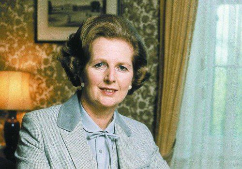 Ein Kalender enthüllte den Frisurentick von Thatcher. Foto: AP