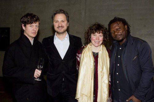 Gerry Bibby, KUB- Direktor Yilmaz Dziewior, Juliette Blightman und Pascale Marthine Tayou (v. l.).