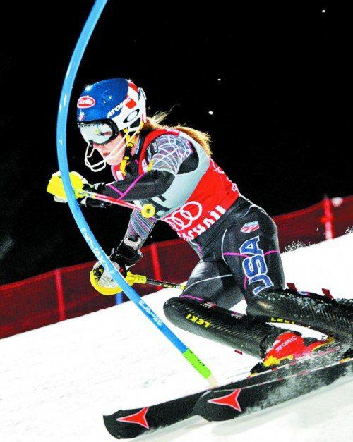 Nicht fehlerfrei, aber trotzdem Siegerin: Mikaela Shiffrin konnte beim Nachtslalom in Flachau keine das Wasser reichen. Foto: ap