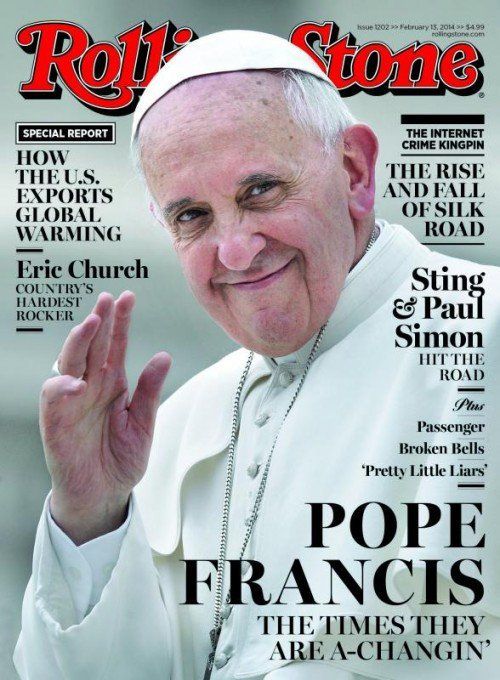 Papst Franziskus ist auf dem aktuellen Cover der US-Szenezeitschrift „Rolling Stone“. Foto: ap