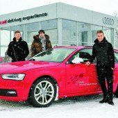 Sportstars mit Audi im Schnee