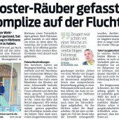 Klosterbruder ausgeraubt, Dornbirner Pfarre bestohlen