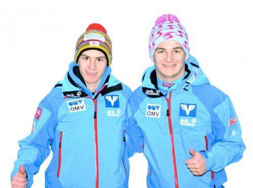 Vorarlbergs WM-Skispringer: Patrick Streitler (l.) und Ulrich Wohlgenannt. Foto:ÖSV