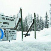In Cortina hat es zu viel Schnee