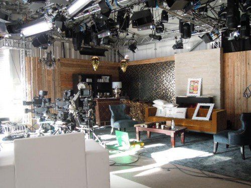 Alles bereit im ORF-Studio im Österreich-Haus. Foto: gepa/Spiess