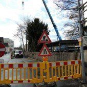 Einbahn durch Baubetrieb in Bregenz