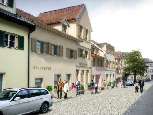 Die sanierten Gebäude sollen bis Ende 2015 zu Schmuckstücken im Zentrum werden.  Modell: Lacha & Partner  