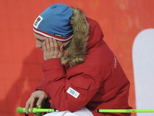 Ein nachdenklicher und zugleich extrem enttäuschter Marcel Hirscher nach dem Riesentorlauf. Foto: apa