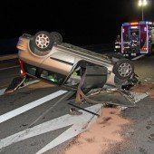 Auf der A 14 überschlagen