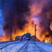 Entgleister Frachtzug löste Großbrand aus