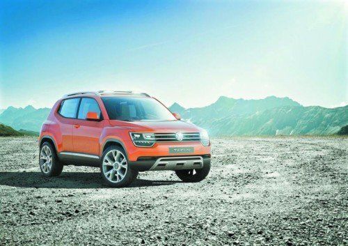 Mini-SUV haben große Chancen: VW zeigt in Neu-Delhi die kleine SUV-Studie Taigun. Foto: werk