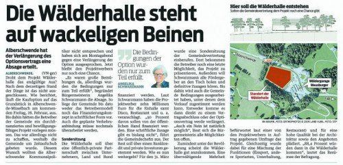 Selbst, wenn die Wälderhalle eines Tages steht: Wo wird dann geparkt?