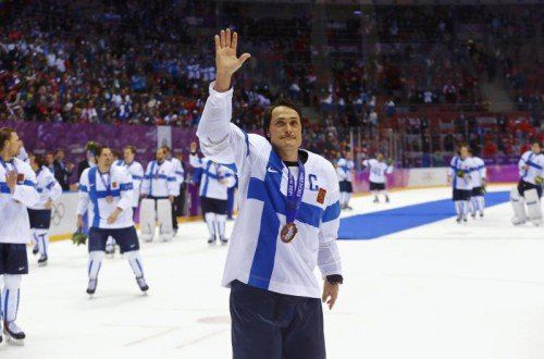 Teemu Selänne gewann mit 43 Jahren Bronze. Foto: epa