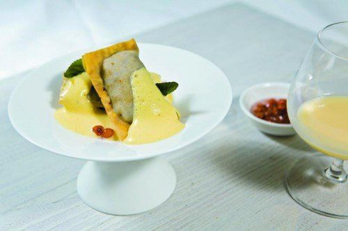 Teigtaschen, gefüllt mit Dörrobst und Eierlikörschaum. FotoS: VN/hartinger