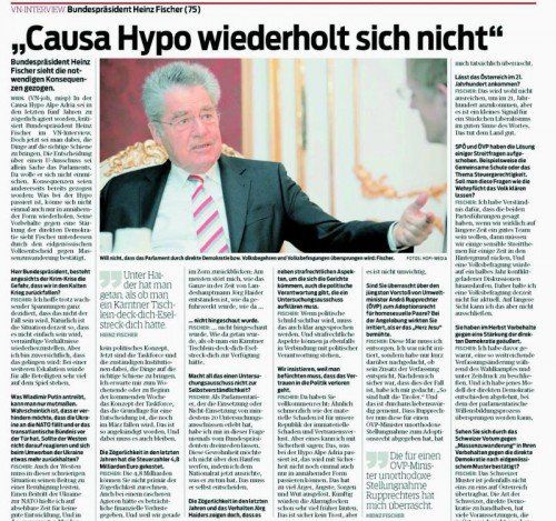 Bundespräsident Heinz Fischer meint, das Parlament sollte das letzte Wort haben. Direkter Demokratie wären demnach Grenzen gesetzt.