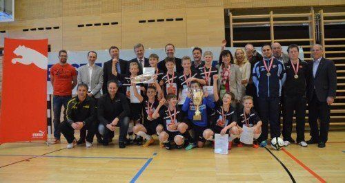 Das PG Mehrerau war beim erstmals ausgetragenen Futsalcup siegreich. Foto: veranstalter